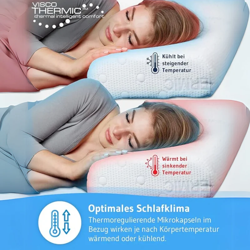 HADAR Nackenstützkissen, höhenverstellbar und ergonomisch aus Visco Schaum