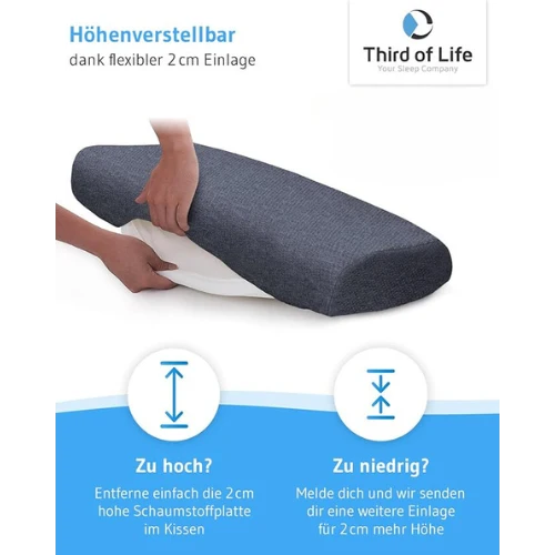 HADAR Nackenstützkissen, höhenverstellbar und ergonomisch aus Visco Schaum