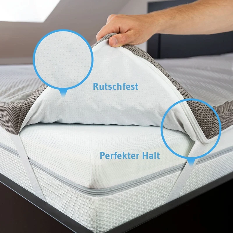 Topper RenewON - Ergonomische Matratzentopper aus Memory-Schaum mit Anti-Statischer & Anti-Bakterieller Graphene-Bezug