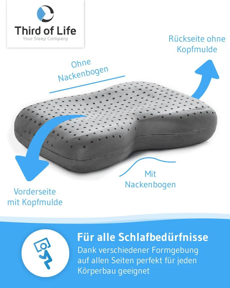Nackenstützkissen Recovery mit Bambus-Aktivkohle Viskoschaum