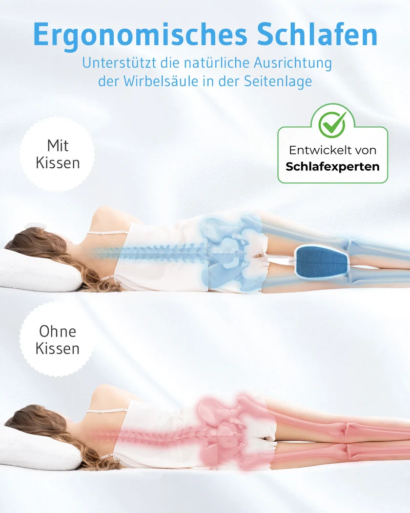 Kniekissen für Seitenschläfer QuickDry-Bezug