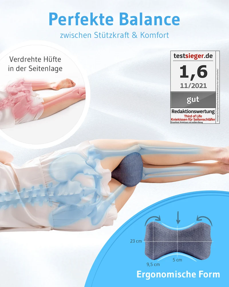 Kniekissen für Seitenschläfer QuickDry-Bezug