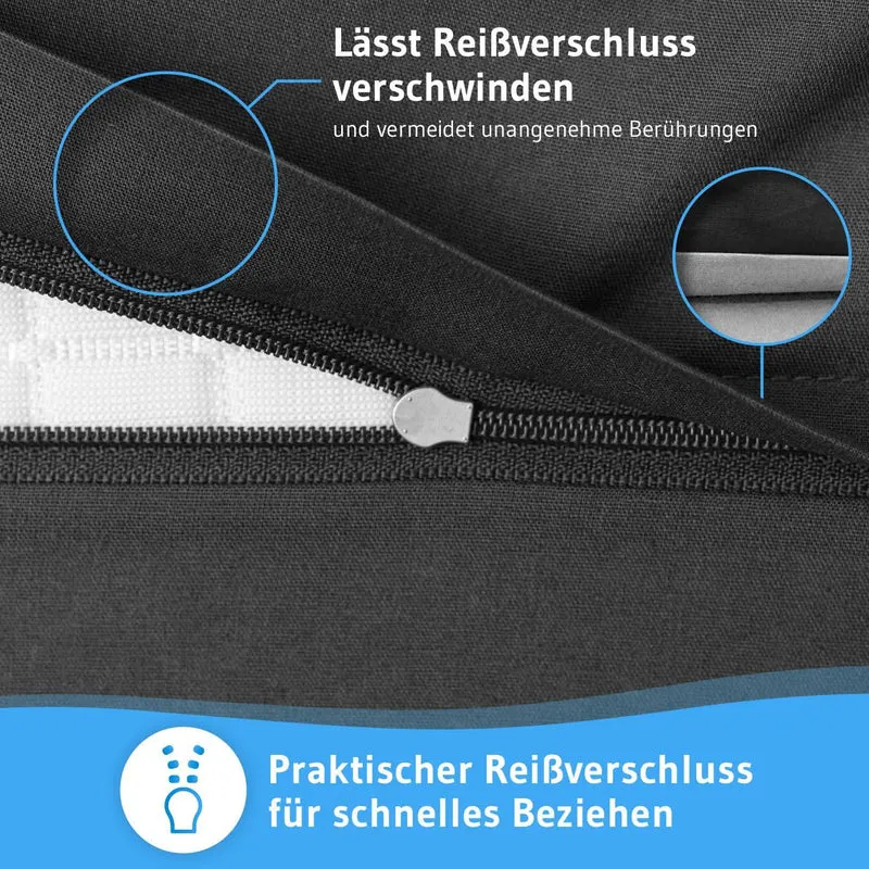 Mako-PREMIUM Satin Bettwäsche ELLA - 100% Baumwolle - STANDARD 100 by OEKO-TEX® – warm & flauschig
