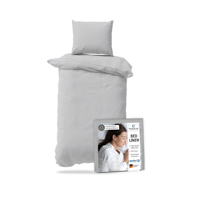 Mako-PREMIUM Satin Bettwäsche ELLA - 100% Baumwolle - STANDARD 100 by OEKO-TEX® – warm & flauschig