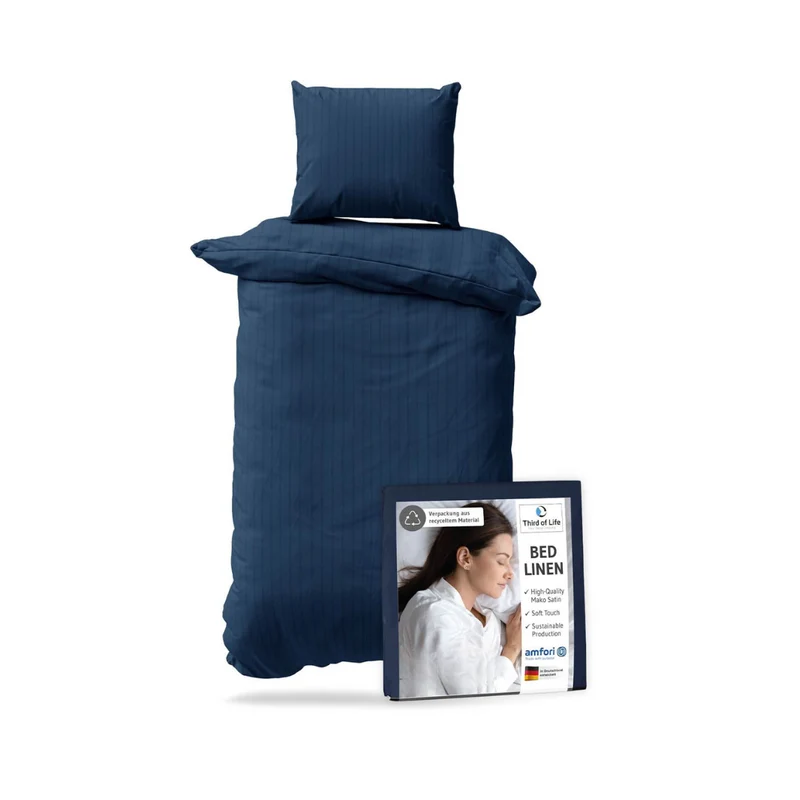 Mako-PREMIUM Satin Bettwäsche ELLA - 100% Baumwolle - STANDARD 100 by OEKO-TEX® – warm & flauschig