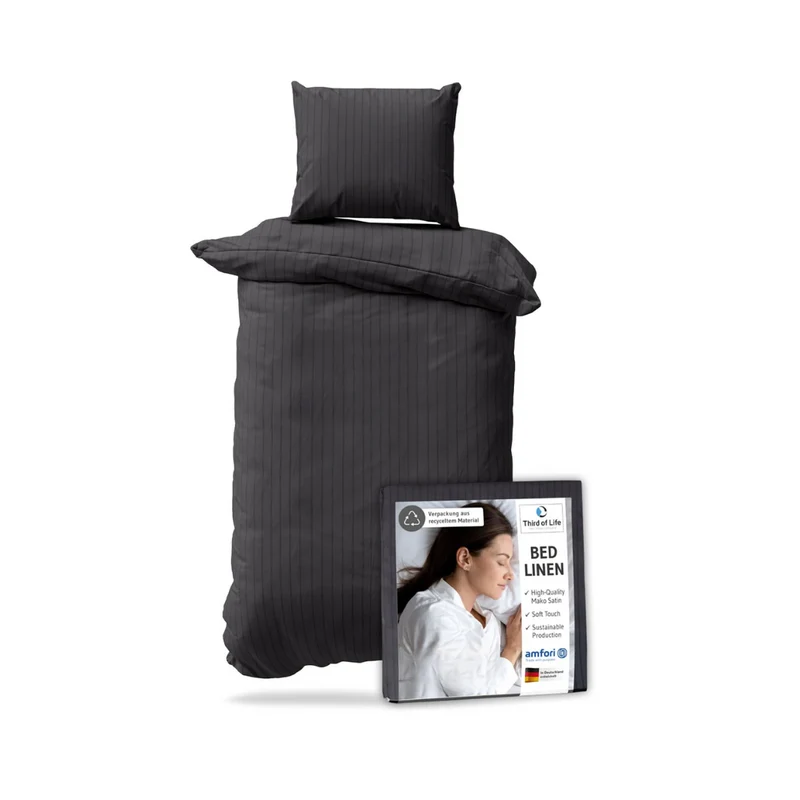 Mako-PREMIUM Satin Bettwäsche ELLA - 100% Baumwolle - STANDARD 100 by OEKO-TEX® – warm & flauschig