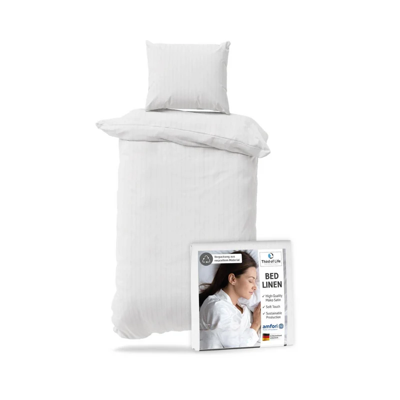 Mako-PREMIUM Satin Bettwäsche ELLA - 100% Baumwolle - STANDARD 100 by OEKO-TEX® – warm & flauschig