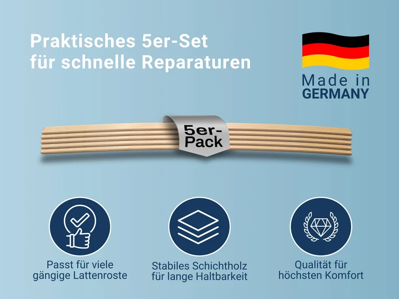Betten-ABC Ersatz Federholzleisten 5er-Set
