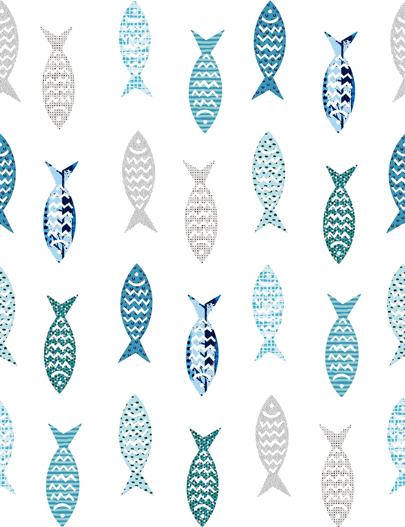 Tischdeckenstoff - Fische *Ab 50 cm