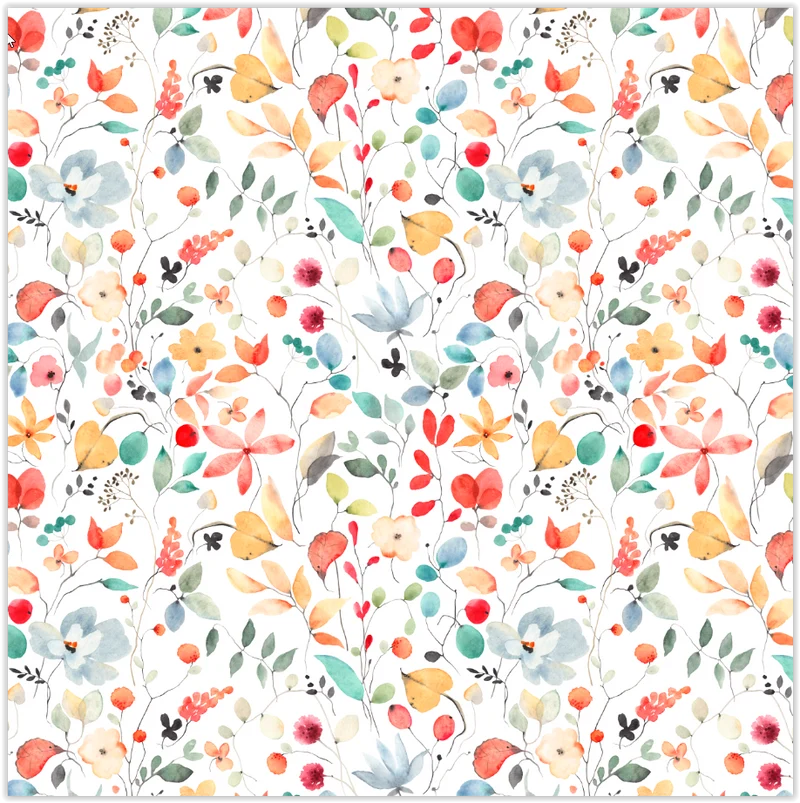 Tischdeckenstoff - Bunte Blumen * Ab 50 cm