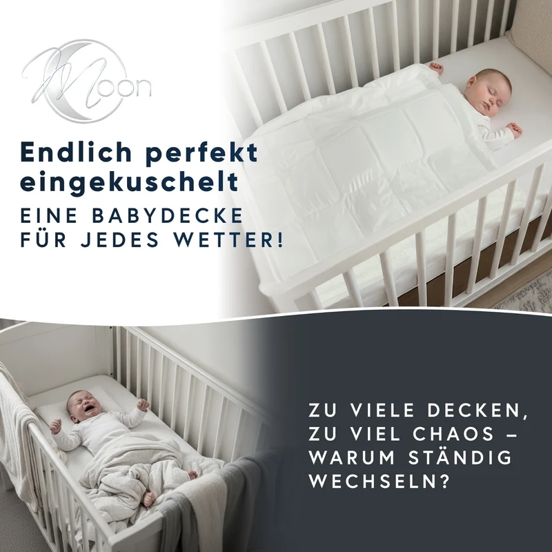 MOON Classic Baby-Bettenset 4-Jahreszeiten-Decke inkl. Kopfkissen 100% Polyester