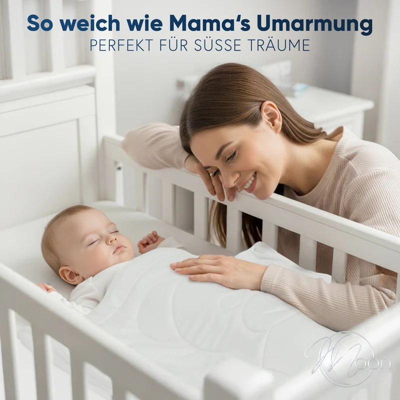 MOON Classic Baby-Bettenset 4-Jahreszeiten-Decke inkl. Kopfkissen 100% Polyester