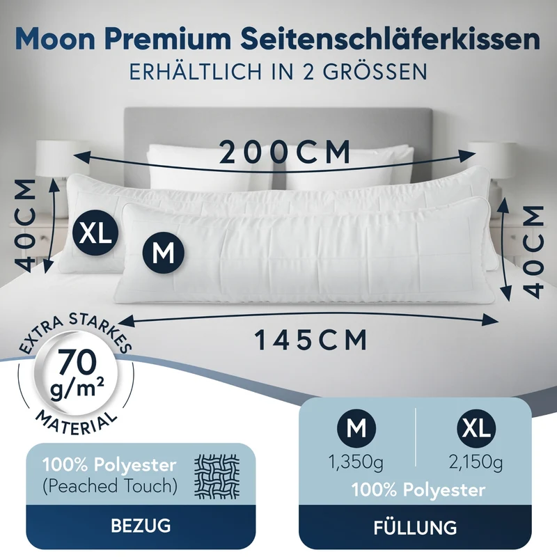 MOON Classic Seitenschläferkissen 100% Polyester