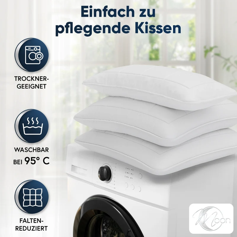 MOON Classic Kopfkissen Schlafkissen Füllkissen 40x80 80x80 Microfaser