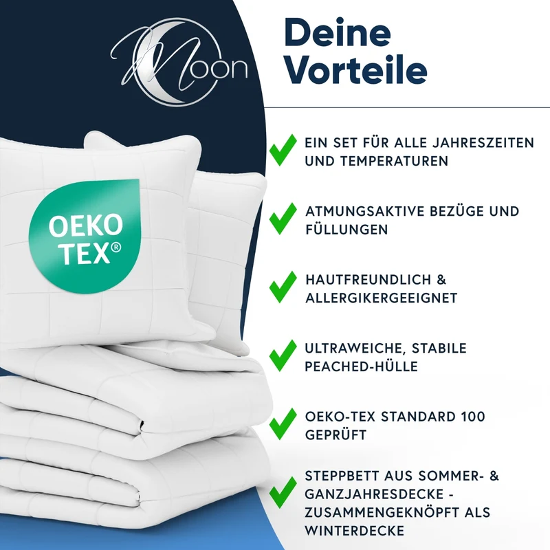 MOON Classic Bettenset inkl. Kopfkissen 100% Polyester