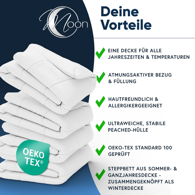 MOON Classic 4-Jahreszeiten-Bettdecke 100% Polyester