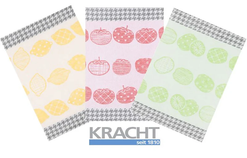 3er Pack Kracht Halbleinen Geschirrtuch 50x70 Tutti-Frutti 2-440