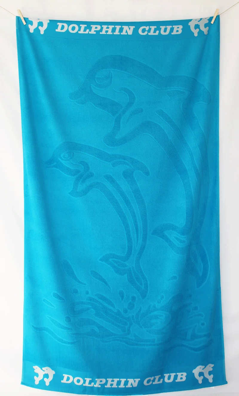 XXL Partner Strandtuch Strandlaken Velours 100% Baumwolle 100x180 Dolphin Club