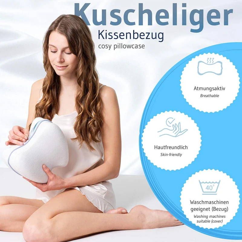 Kniekissen für Seitenschläfer, orthopädisch aus Visco-Schaum