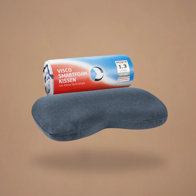NuMOON QuickDry Nackenstützkissen mit Bambus-Aktivkohle aus Visco Schaum