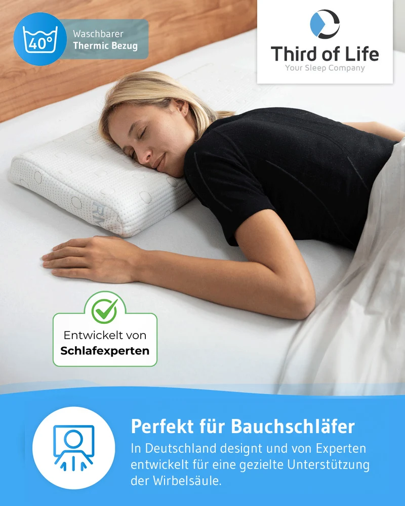 HADAR low Bauchschläferkissen aus Visco Schaum