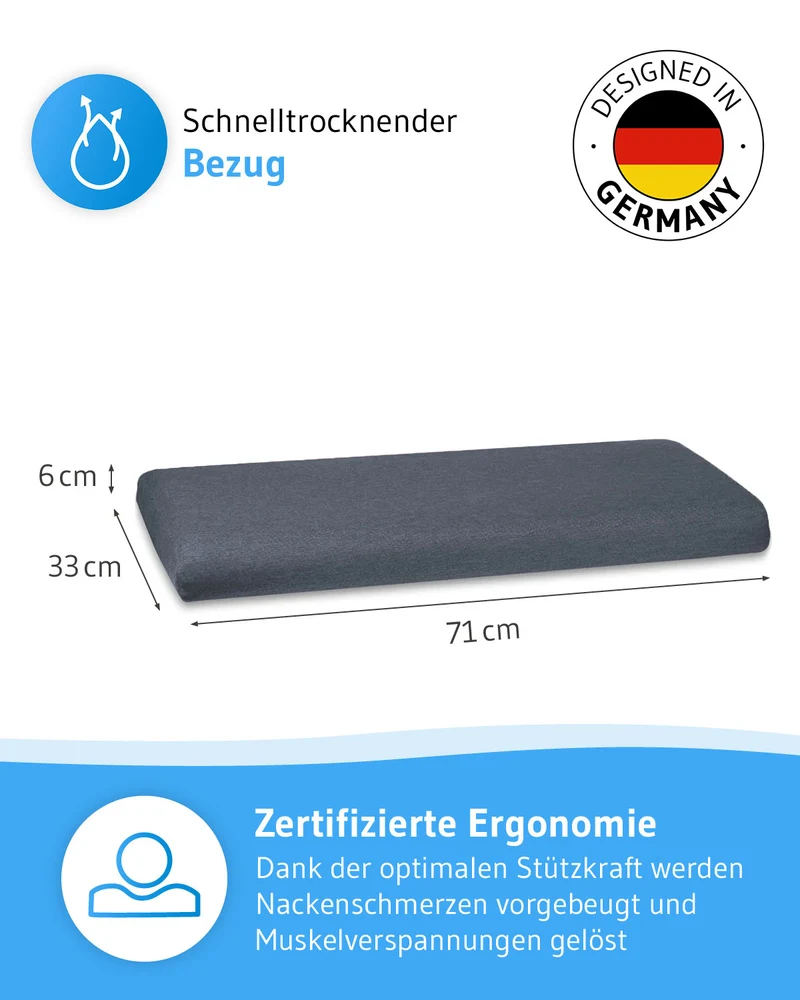 HADAR low Bauchschläferkissen aus Visco Schaum