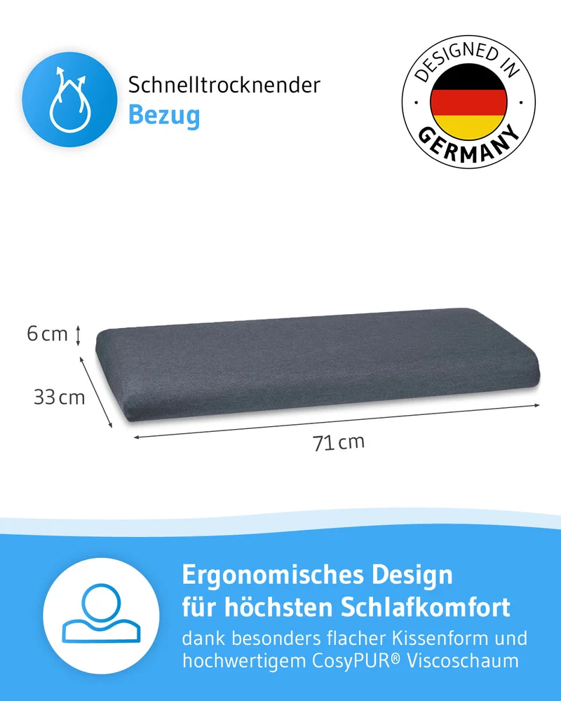 HADAR low Bauchschläferkissen aus Visco Schaum