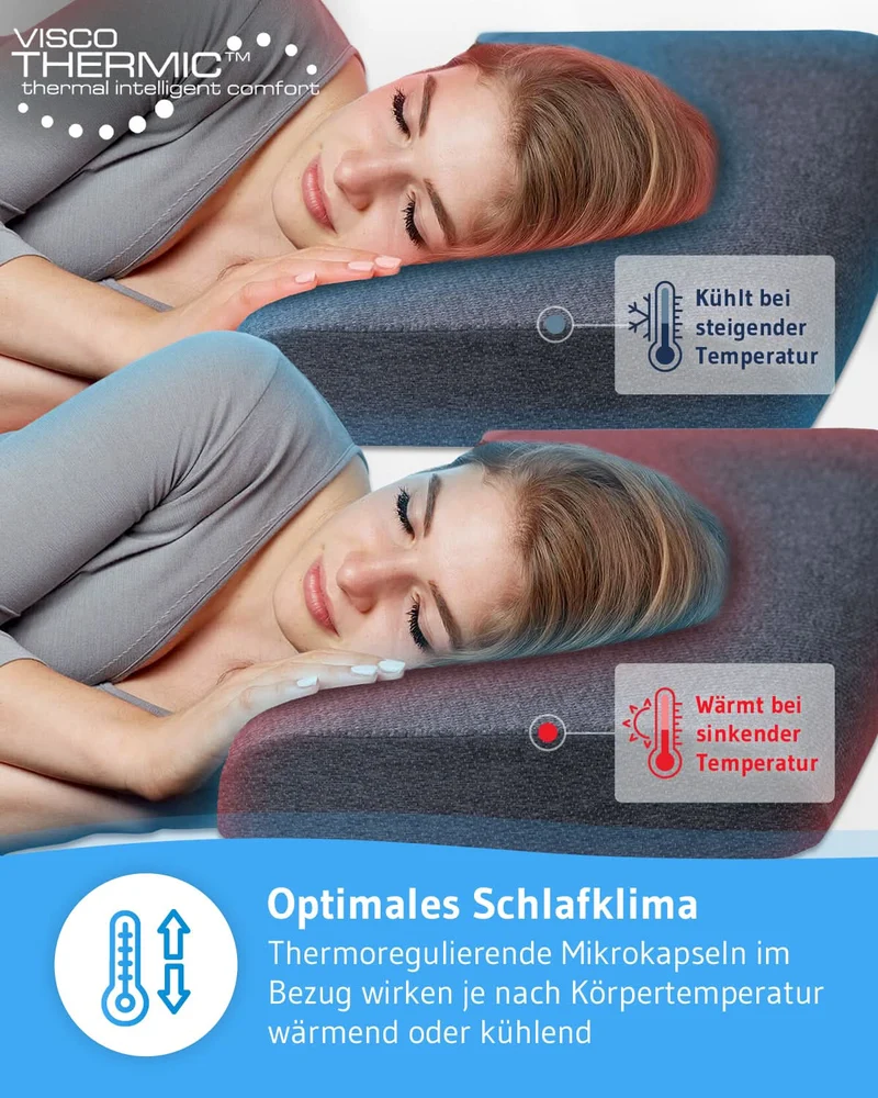 HADAR low Bauchschläferkissen aus Visco Schaum