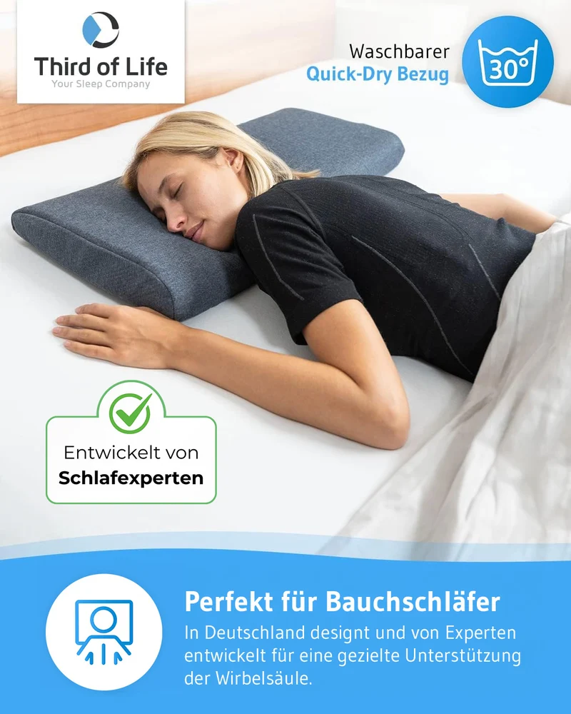 HADAR low Bauchschläferkissen aus Visco Schaum
