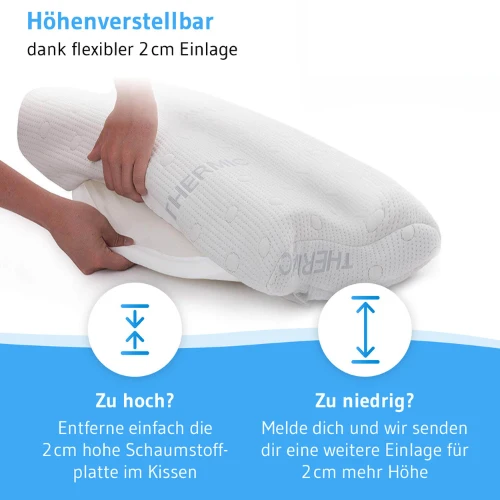 MATAR Nackenstützkissen mit Nackenwelle, höhenverstellbar aus Visco Schaum