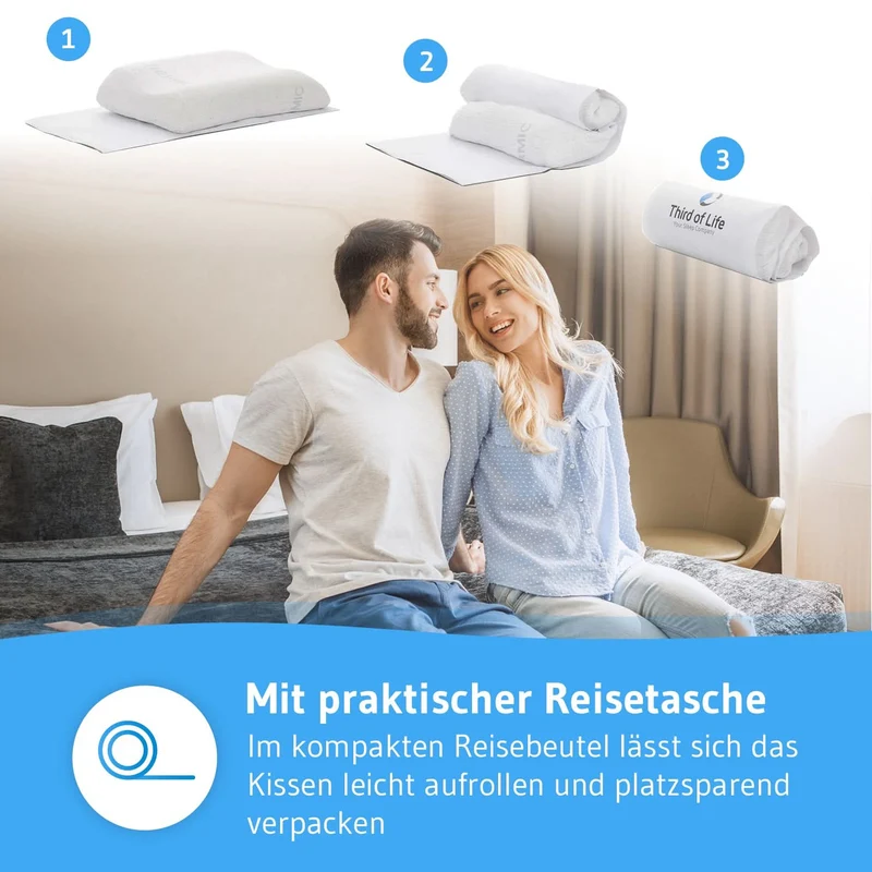 MATAR Nackenstützkissen mit Nackenwelle, höhenverstellbar aus Visco Schaum