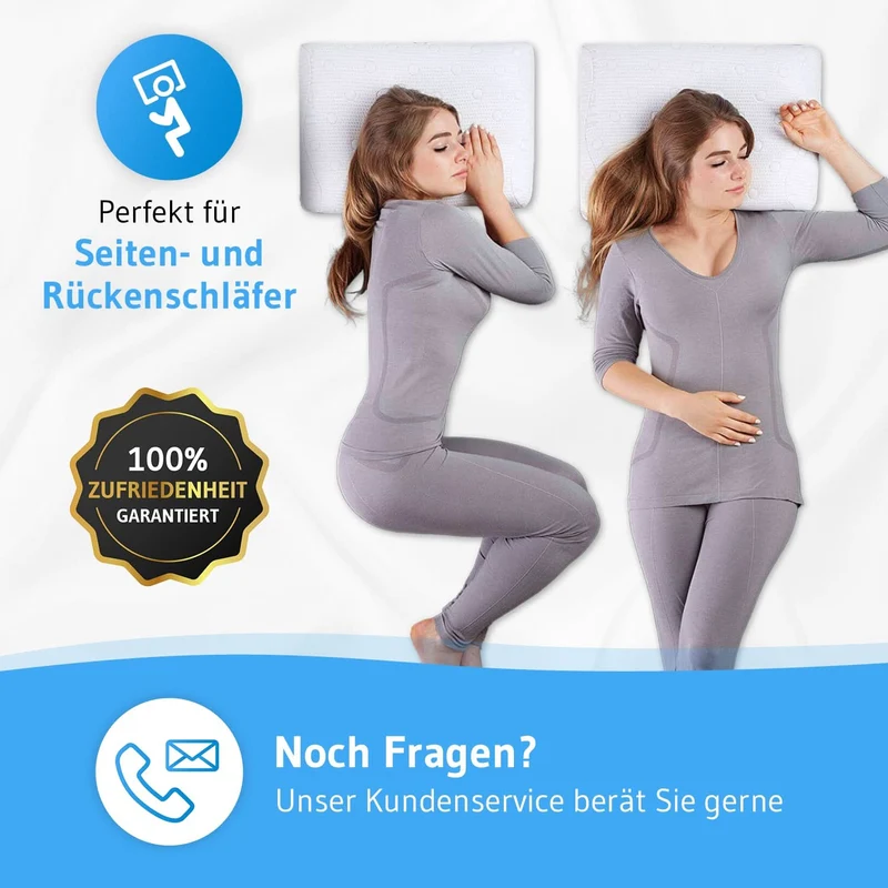 MATAR Nackenstützkissen mit Nackenwelle, höhenverstellbar aus Visco Schaum