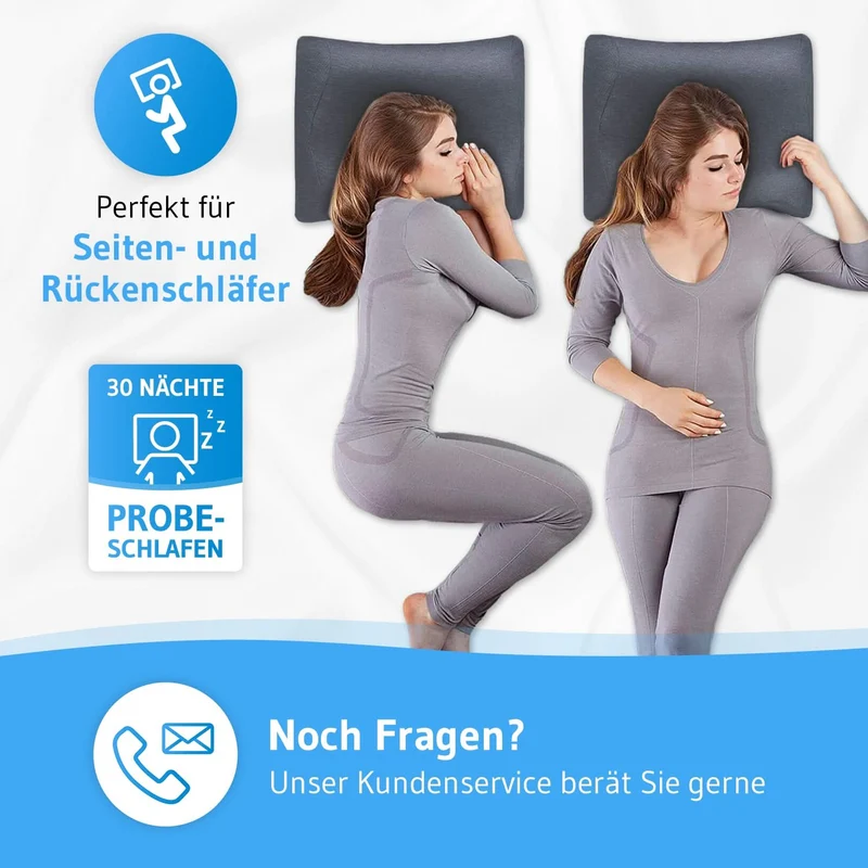 MATAR Nackenstützkissen mit Nackenwelle, höhenverstellbar aus Visco Schaum