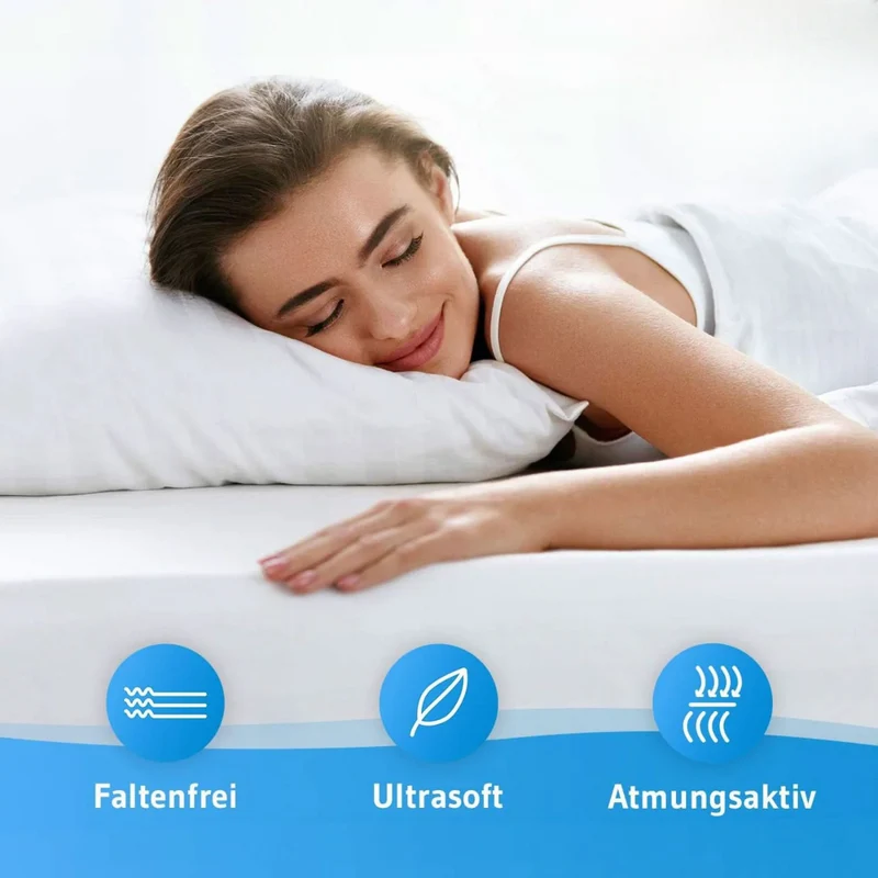 Kindergrößen: Spannbettlaken mit Elasthan BENE faltenfrei und bügelfrei, supersoft und atmungsaktiv
