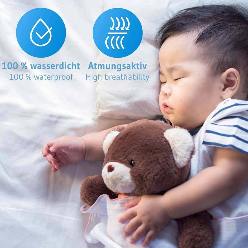 Molton Matratzenschoner MILA, 100 % wasserdicht mit Anti-Milben Ausrüstung, aus 70% recycelter Baumwolle