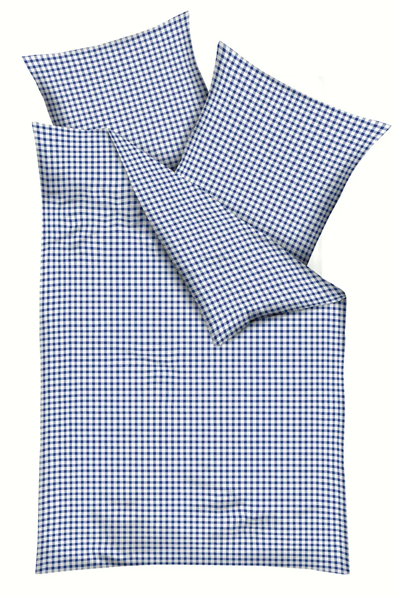 Kaeppel Feinbiber Bettwäsche 100% Baumwolle Vichy Karo-rot-135x200 / 80x80