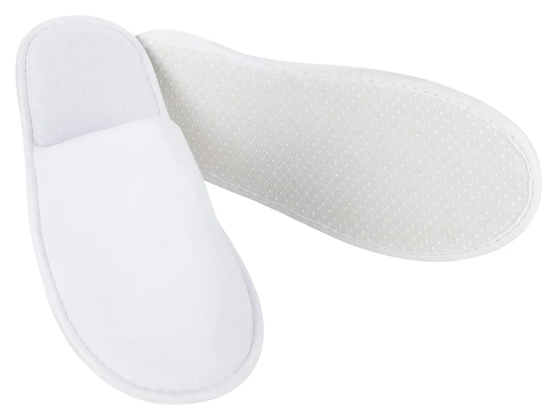 MOON-London Hotelslipper 10 Paar weiß geschlossen Standardgröße, Frottee Slipper Damen und Herren