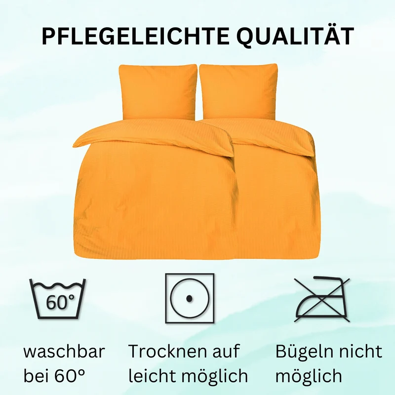 4-teilig Seersucker Hotel Bettwäsche mit Hotelverschluss
