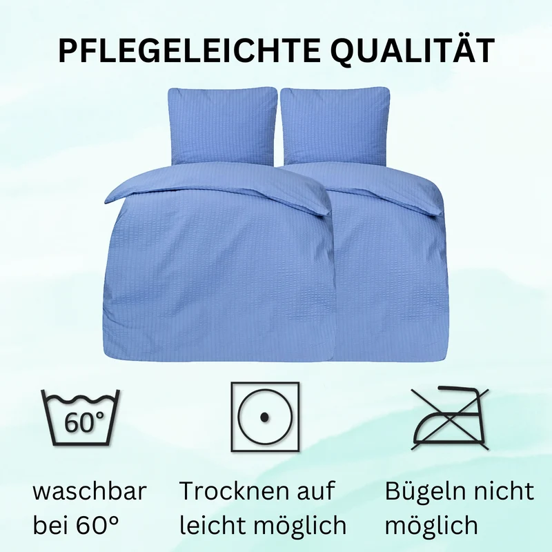 4-teilig Seersucker Hotel Bettwäsche mit Hotelverschluss