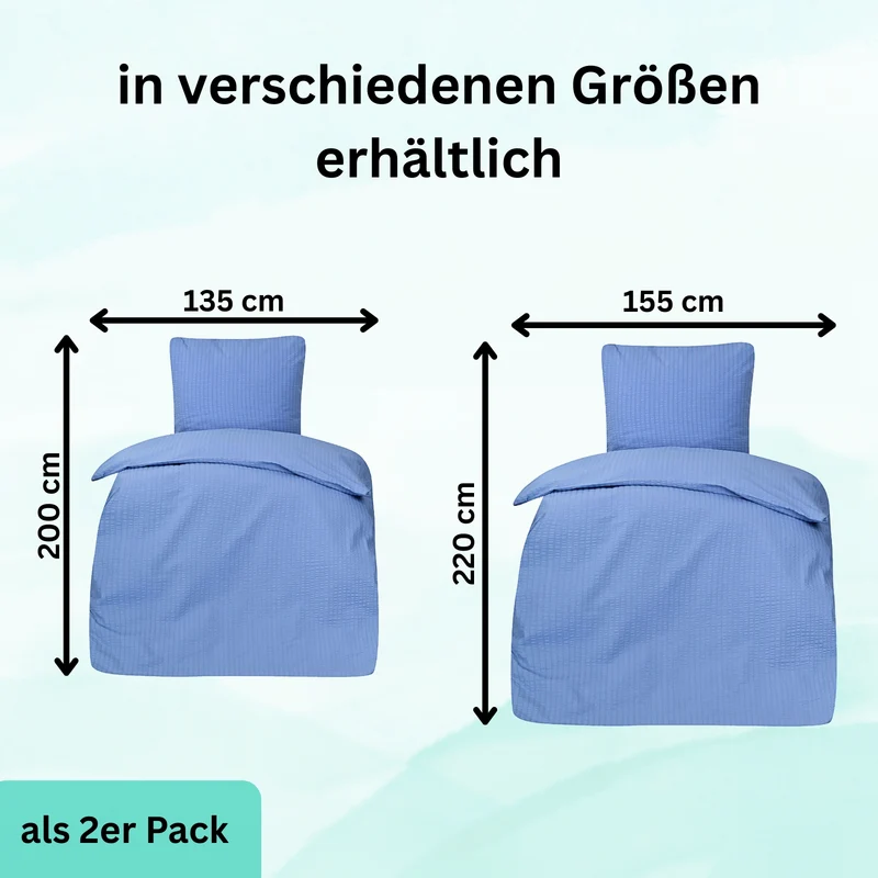4-teilig Seersucker Hotel Bettwäsche mit Hotelverschluss