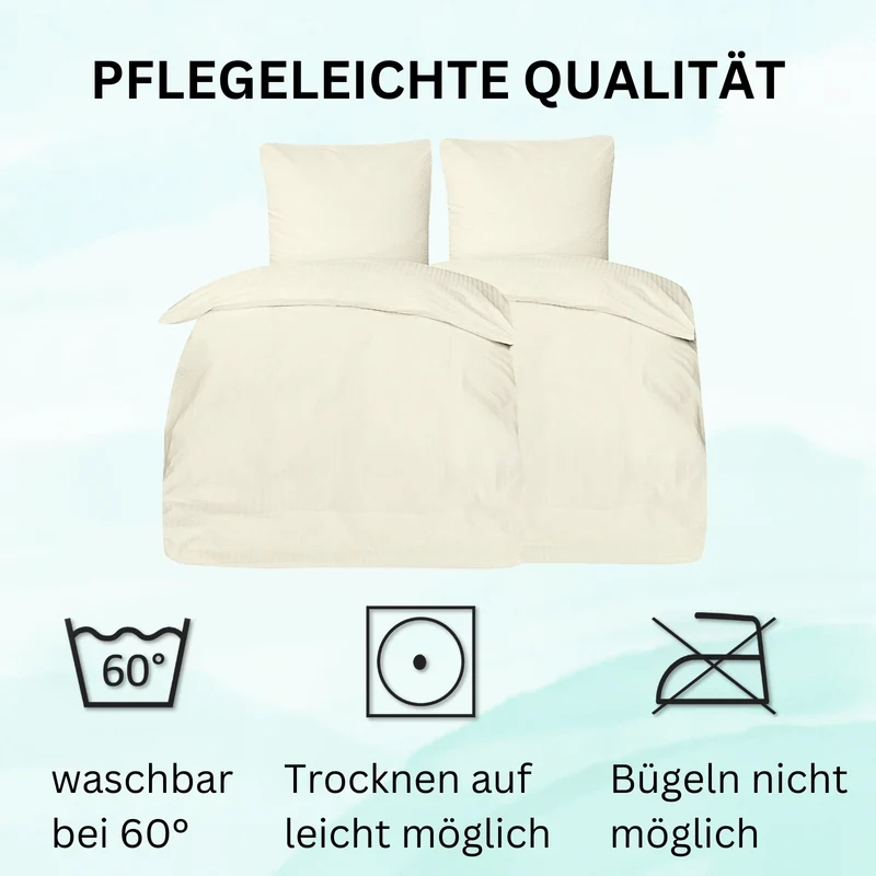 4-teilig Seersucker Hotel Bettwäsche mit Hotelverschluss