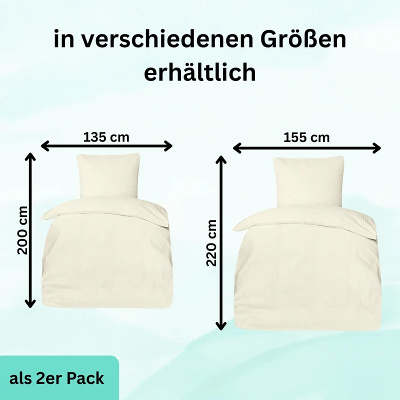 4-teilig Seersucker Hotel Bettwäsche mit Hotelverschluss