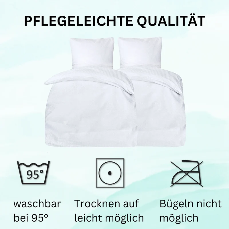 4-teilig Seersucker Hotel Bettwäsche mit Hotelverschluss