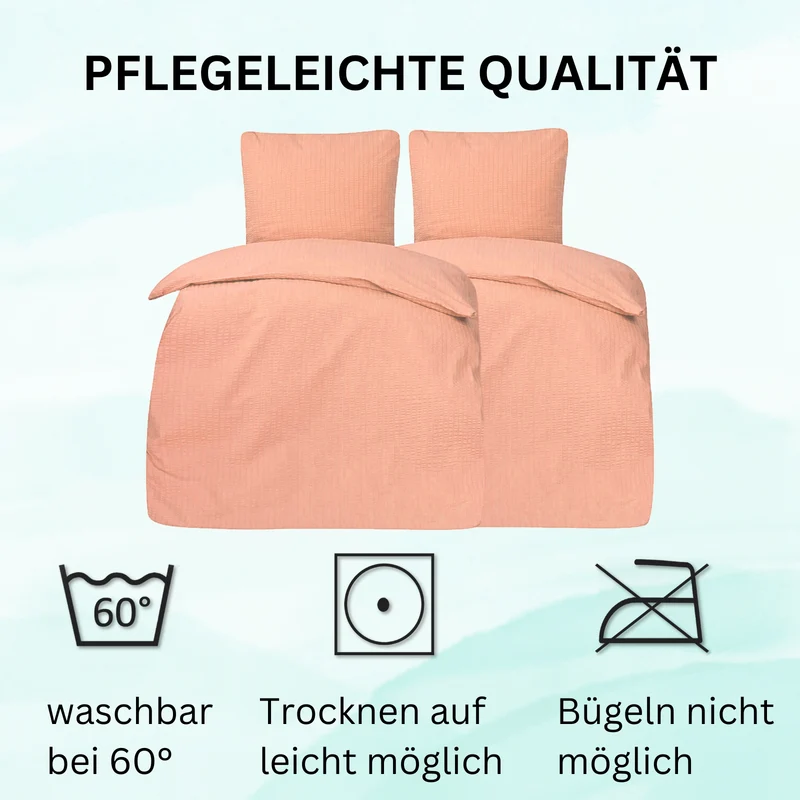 4-teilig Seersucker Hotel Bettwäsche mit Hotelverschluss