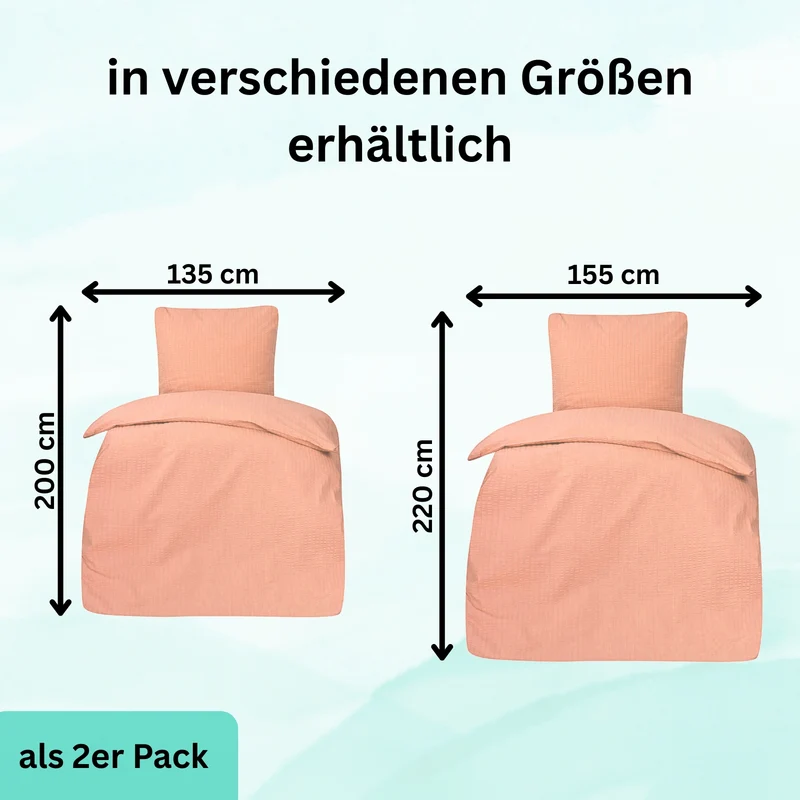 4-teilig Seersucker Hotel Bettwäsche mit Hotelverschluss