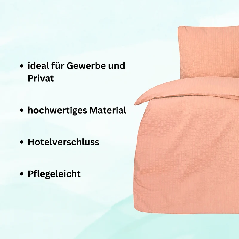 4-teilig Seersucker Hotel Bettwäsche mit Hotelverschluss