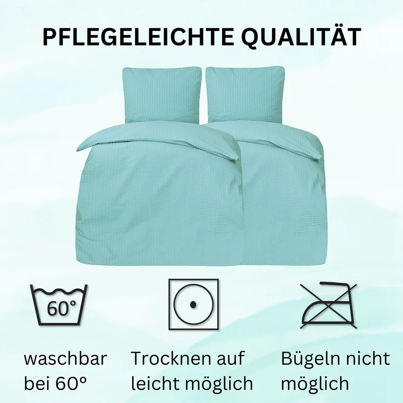 4-teilig Seersucker Hotel Bettwäsche mit Hotelverschluss