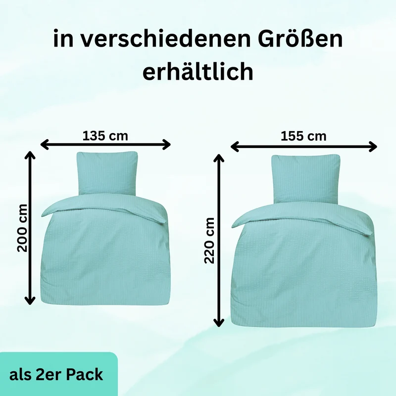 4-teilig Seersucker Hotel Bettwäsche mit Hotelverschluss