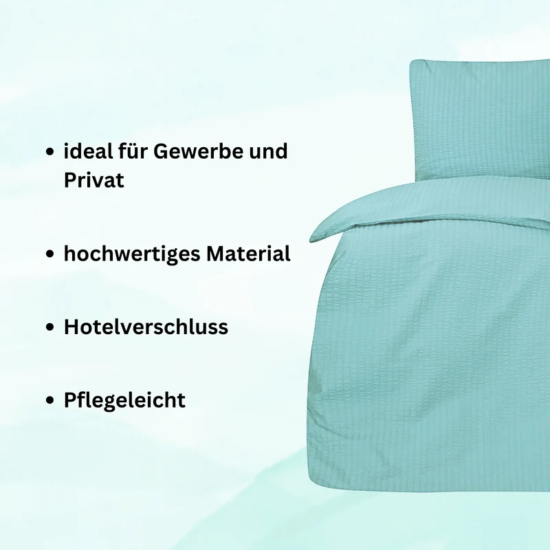 4-teilig Seersucker Hotel Bettwäsche mit Hotelverschluss