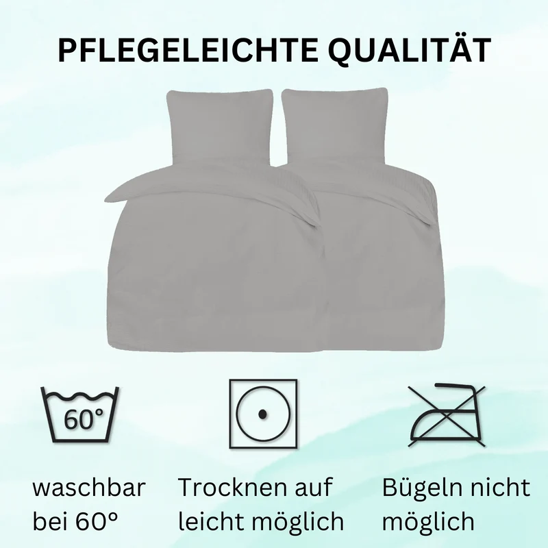 4-teilig Seersucker Hotel Bettwäsche mit Hotelverschluss